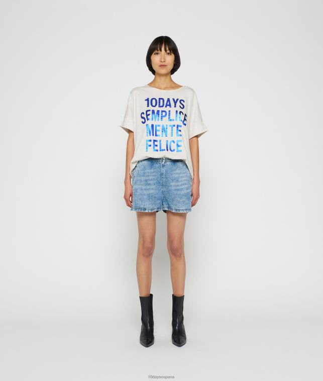 10Days camiseta de declaración mujer cuerpo a cuerpo blanco suave ropa Z882H272