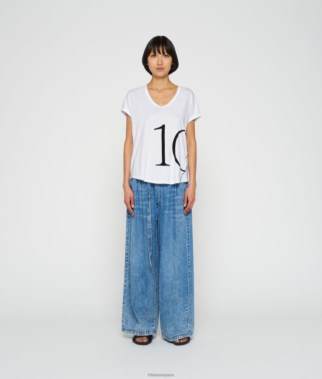 10Days camiseta de manga corta mujer blanco ropa Z882H261
